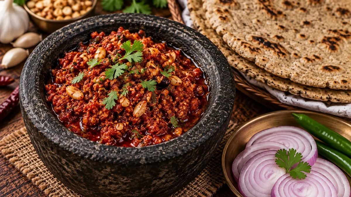 लाल तिखट ठेचा - भाकरीसोबतचा झणझणीत साथीदार