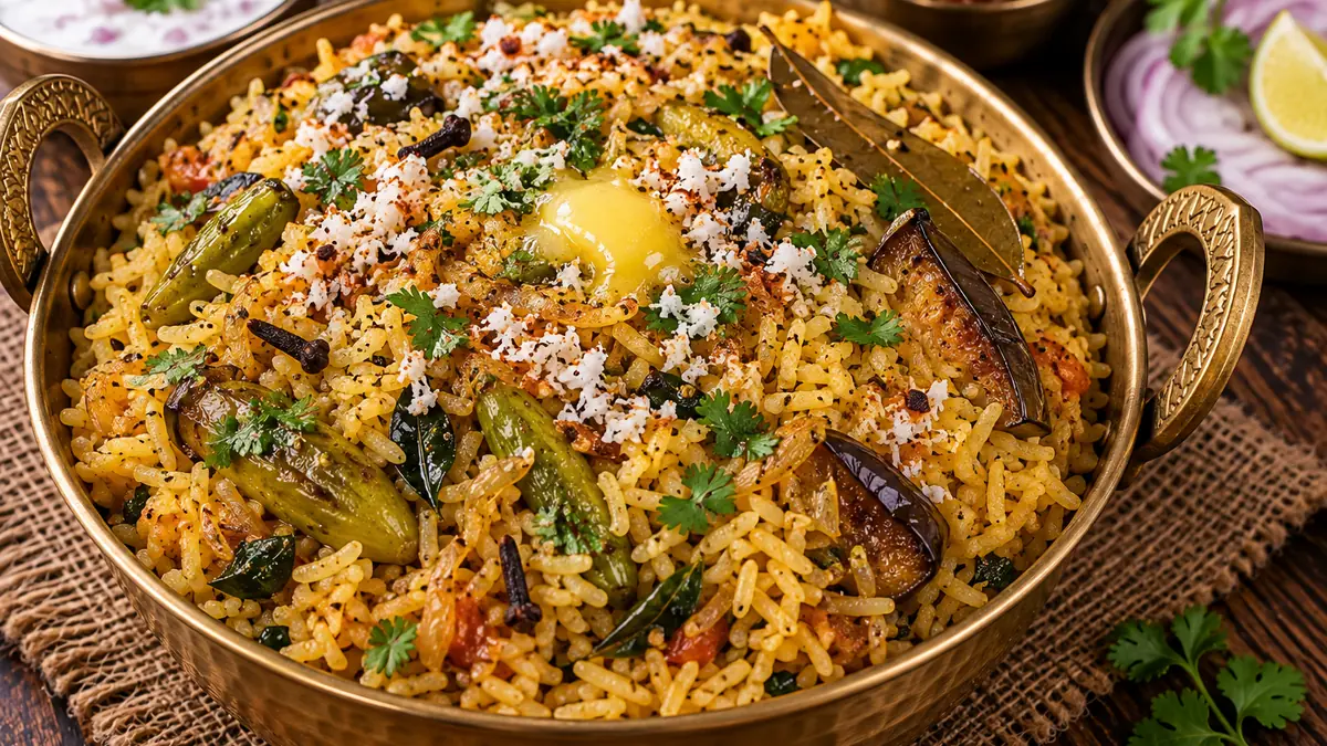 Masale Bhat - the rice from a Maharashtrian wedding feast